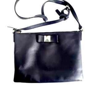 KATE SPADE ♠︎ Black Leather Crossbody with Bow and Gold Accent